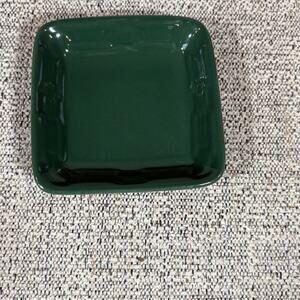 Longaberger 3x3 Square Dish Microwave Dishwasher Safe Green